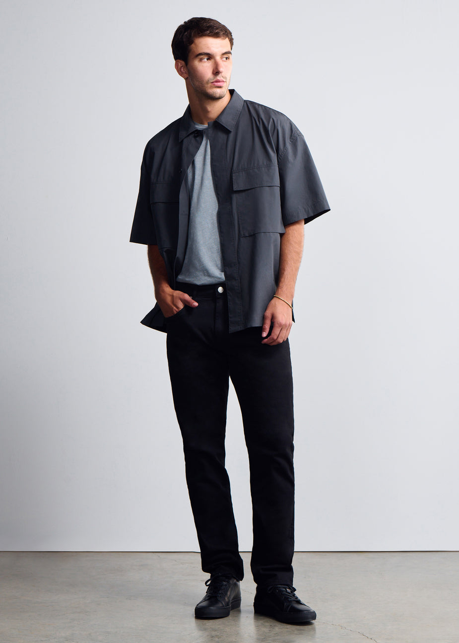 General Denim Works Roam Relaxed Straight Leg Jeans In Smoke Denim