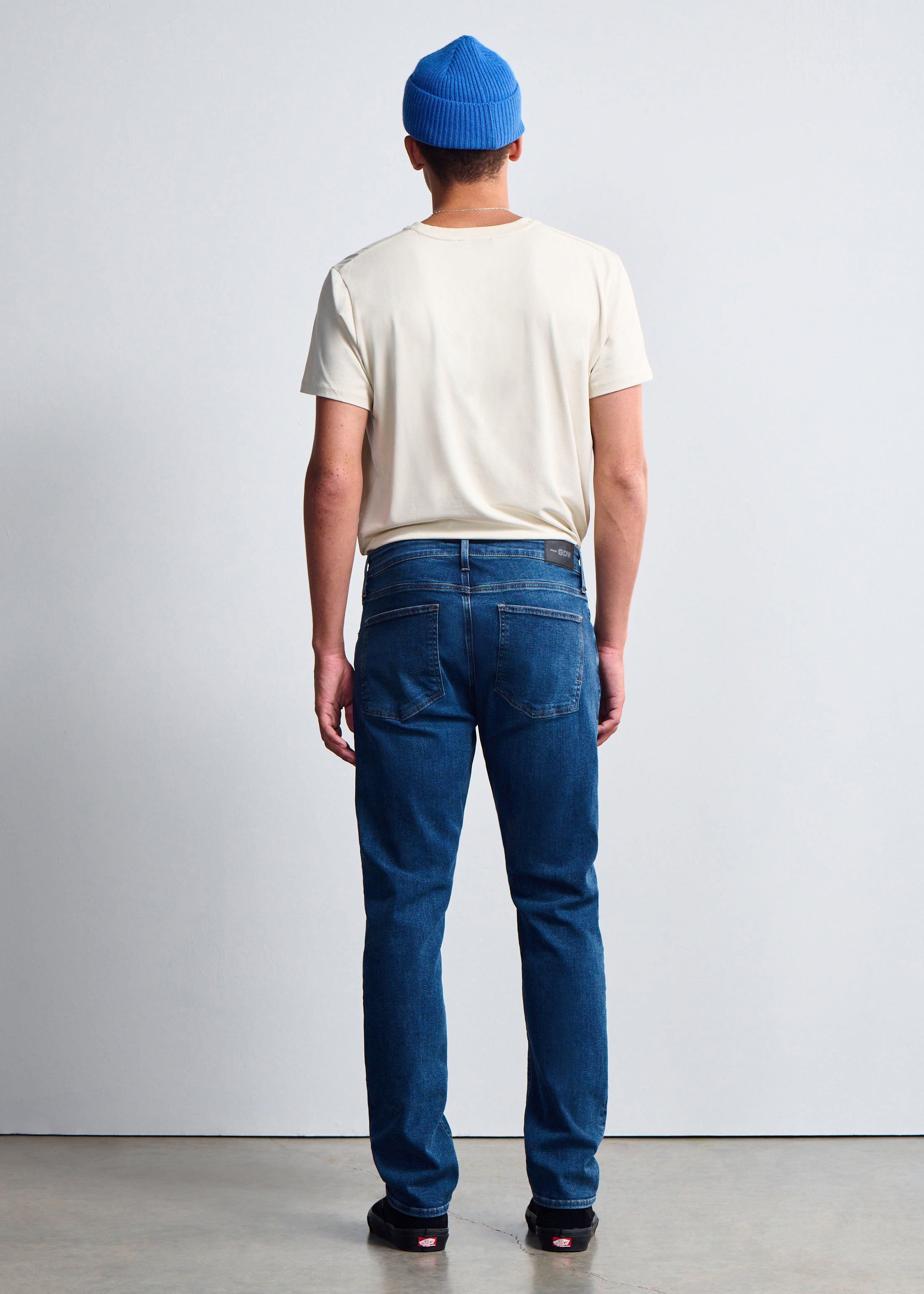 General Denim Works Ride Slim Leg Jeans In Dark Brushed Denim